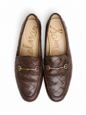 Sam Edelman Brown Loraine Quilted Leather Bit Loafers 38.5 sz 8.5